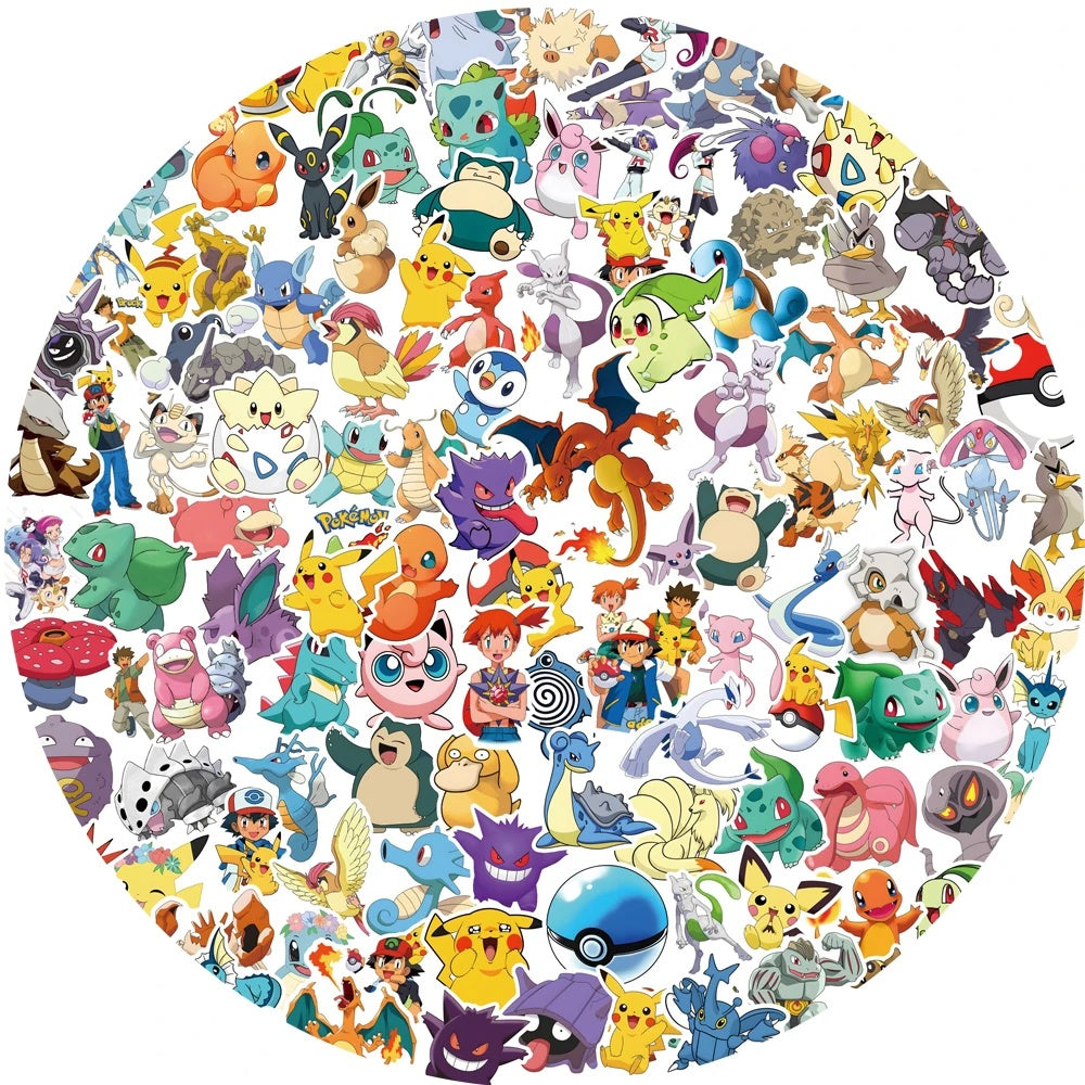 Lot de 50 Stickers Pokémon – Autocollants 3 à 6 cm