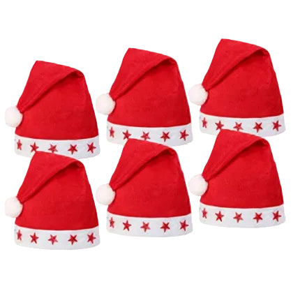 Lot 6 Bonnets De Noël Étoiles Lumineuses Accessoires Fête Adulte