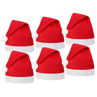 Lot 6 Bonnets De Noël Accessoire Fête Taille Adulte