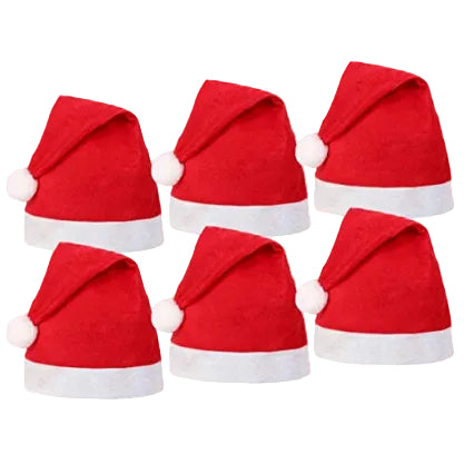 Lot 6 Bonnets De Noël Accessoire Fête Taille Adulte