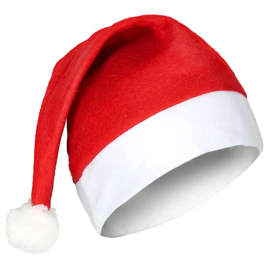 Bonnet de Noël Classique Rouge et Blanc Adulte