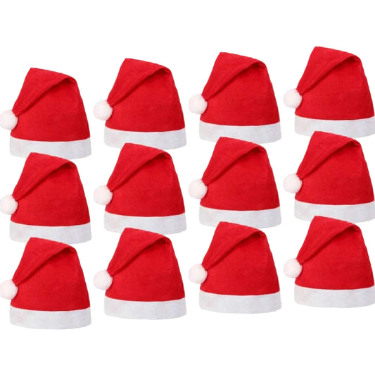 Lot 12 Bonnets De Noël Accessoire Fête Taille Adulte