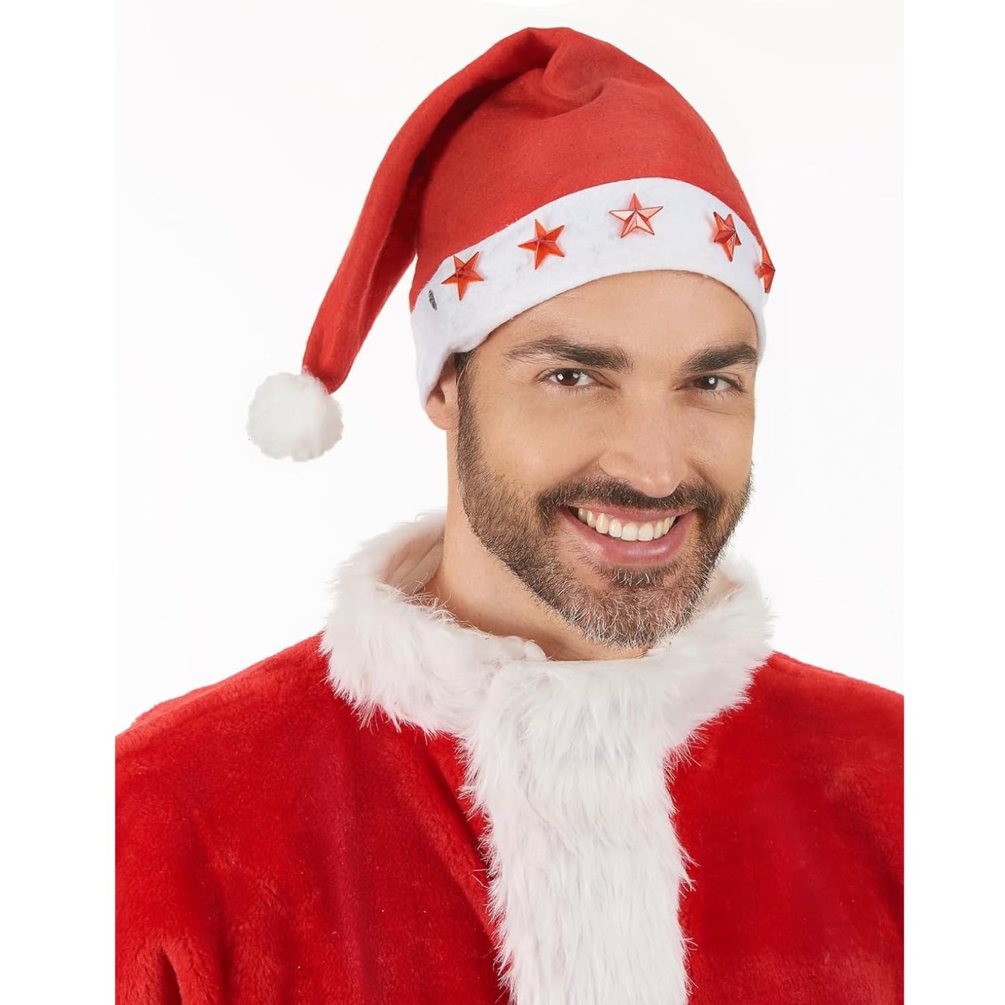 Bonnet De Noël Étoiles Lumineuses Accessoires Fête Adulte