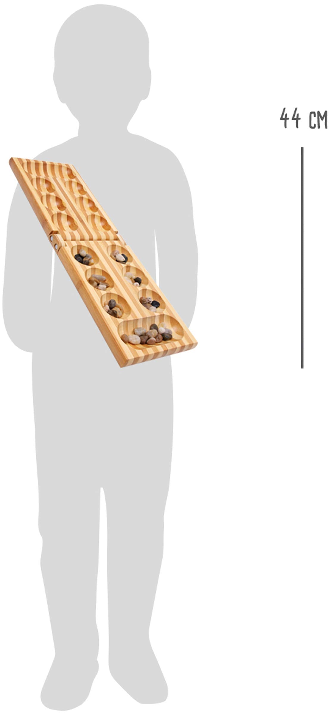 Jeu de Kalaha Small Foot – Boîte en Bois Bambou avec 48 Pions