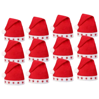 Lot 12 Bonnets De Noël Étoiles Lumineuses Accessoires Fête Adulte
