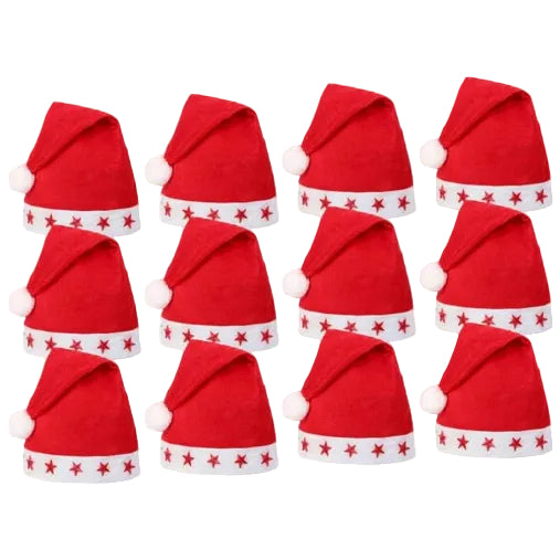 Lot 12 Bonnets De Noël Étoiles Lumineuses Accessoires Fête Adulte