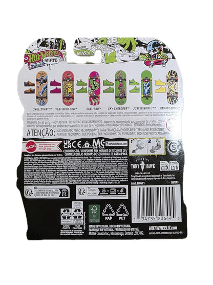Hot Wheels Skate Tony Hawk Radiant Bones – Mini Planche avec Chaussures