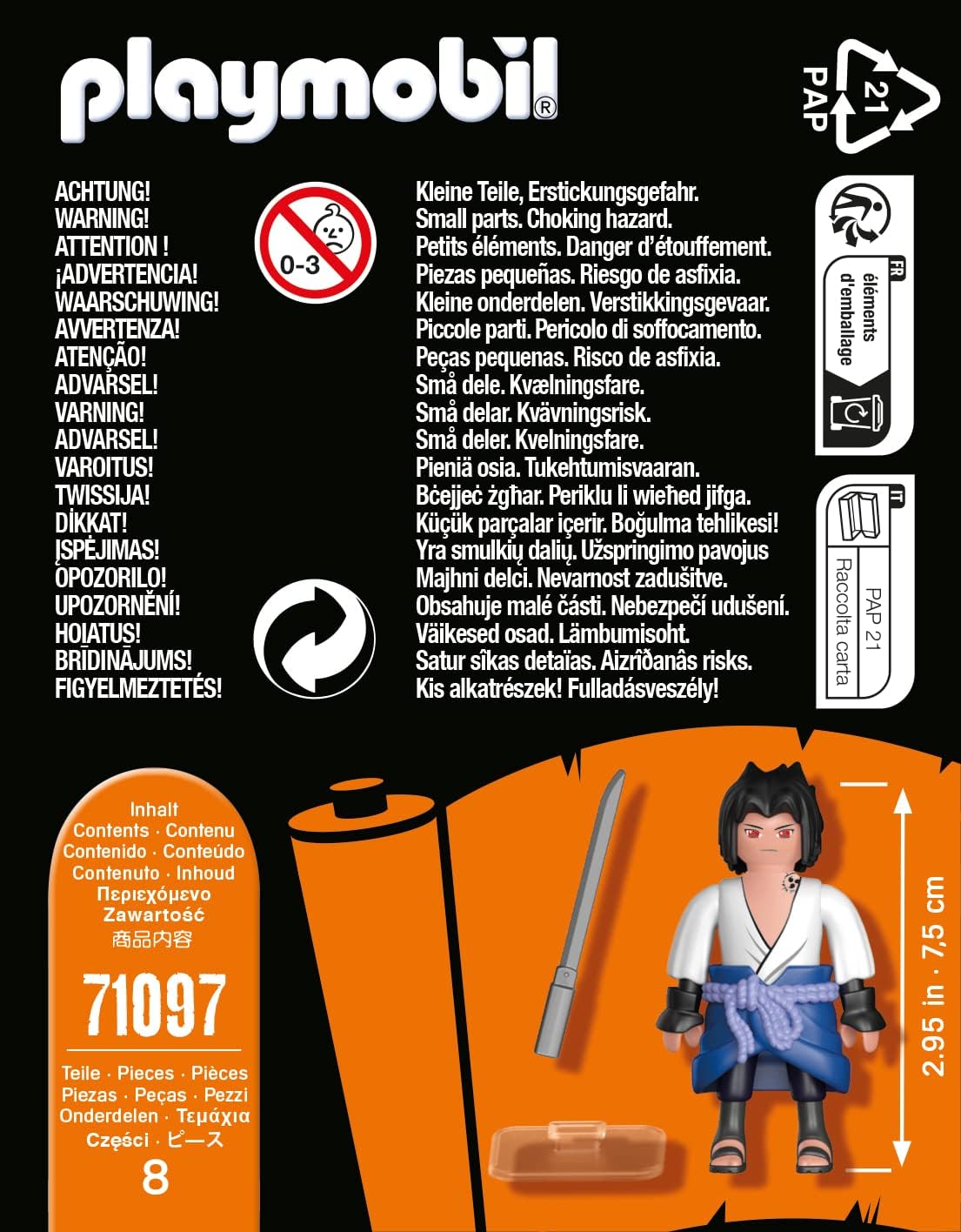Playmobil 71097 Sasuke – Naruto Shippuden – Figurine Ninja Konoha