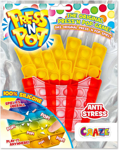 Craze Press N Pop Frites – Jouet Pop It Anti-Stress – Fidget Toy Silicone