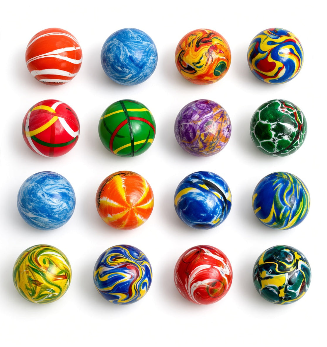 Lot de 10 Balles Rebondissantes 27 mm – Coloris Aléatoires