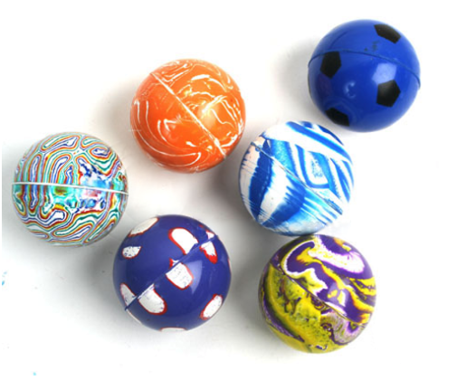 Lot de 10 Balles Rebondissantes 27 mm – Coloris Aléatoires