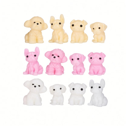 Lot de 4 Chiots Squishy Anti-Stress 4 cm – Modèles Aléatoires Sans Doublon