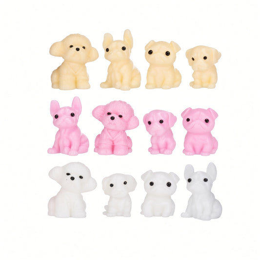 Lot de 4 Chiots Squishy Anti-Stress 4 cm – Modèles Aléatoires Sans Doublon