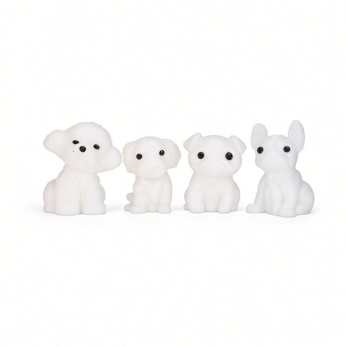 Lot de 4 Chiots Squishy Anti-Stress 4 cm – Modèles Aléatoires Sans Doublon