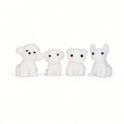 Lot de 4 Chiots Squishy Anti-Stress 4 cm – Modèles Aléatoires Sans Doublon