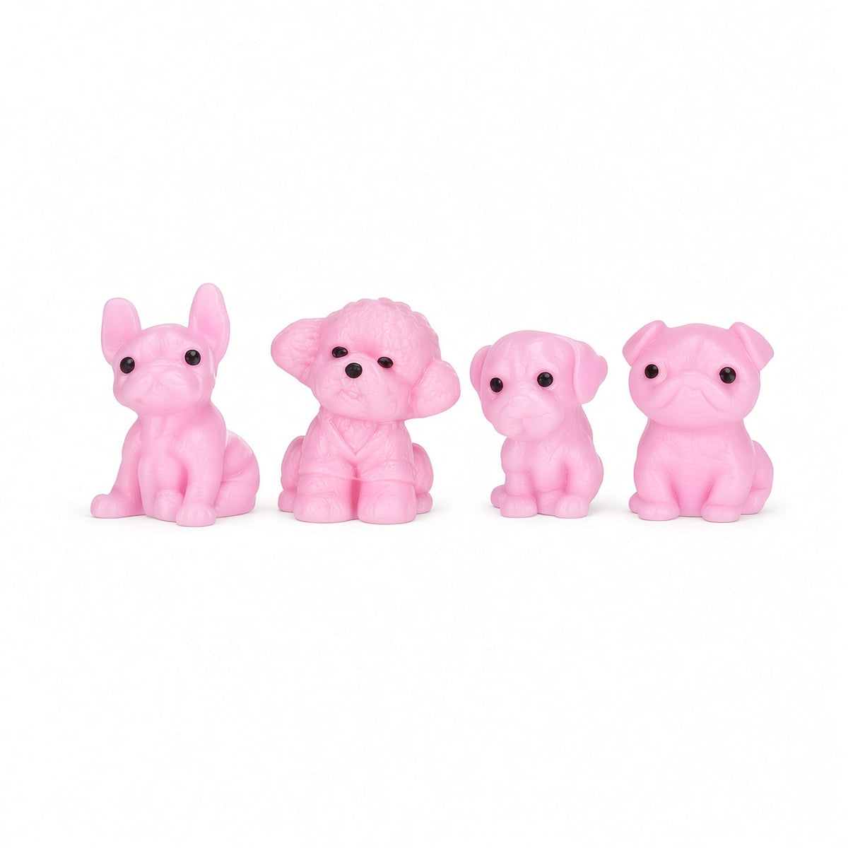 Lot de 4 Chiots Squishy Anti-Stress 4 cm – Modèles Aléatoires Sans Doublon