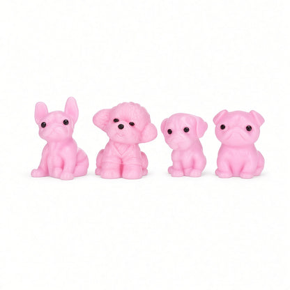 Lot de 4 Chiots Squishy Anti-Stress 4 cm – Modèles Aléatoires Sans Doublon