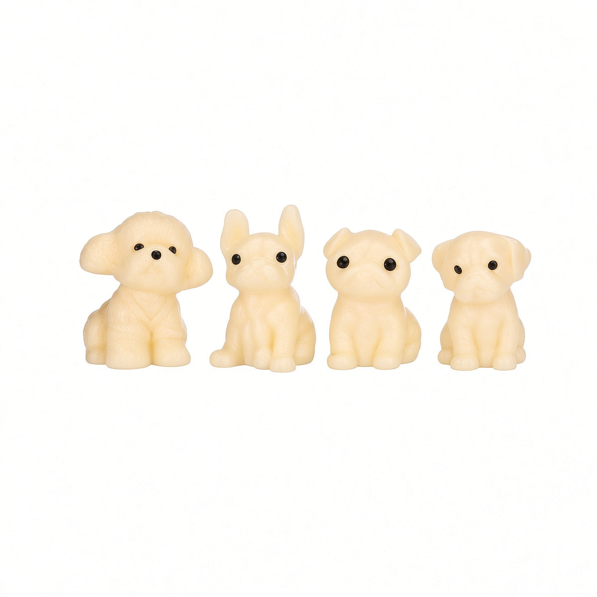Lot de 4 Chiots Squishy Anti-Stress 4 cm – Modèles Aléatoires Sans Doublon