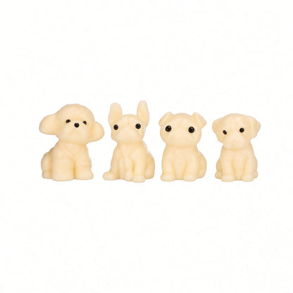 Lot de 4 Chiots Squishy Anti-Stress 4 cm – Modèles Aléatoires Sans Doublon