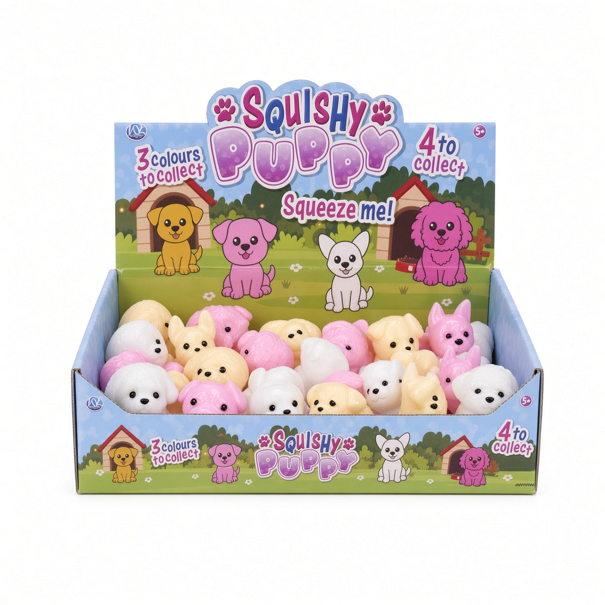 Lot de 4 Chiots Squishy Anti-Stress 4 cm – Modèles Aléatoires Sans Doublon