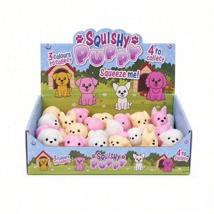 Lot de 4 Chiots Squishy Anti-Stress 4 cm – Modèles Aléatoires Sans Doublon