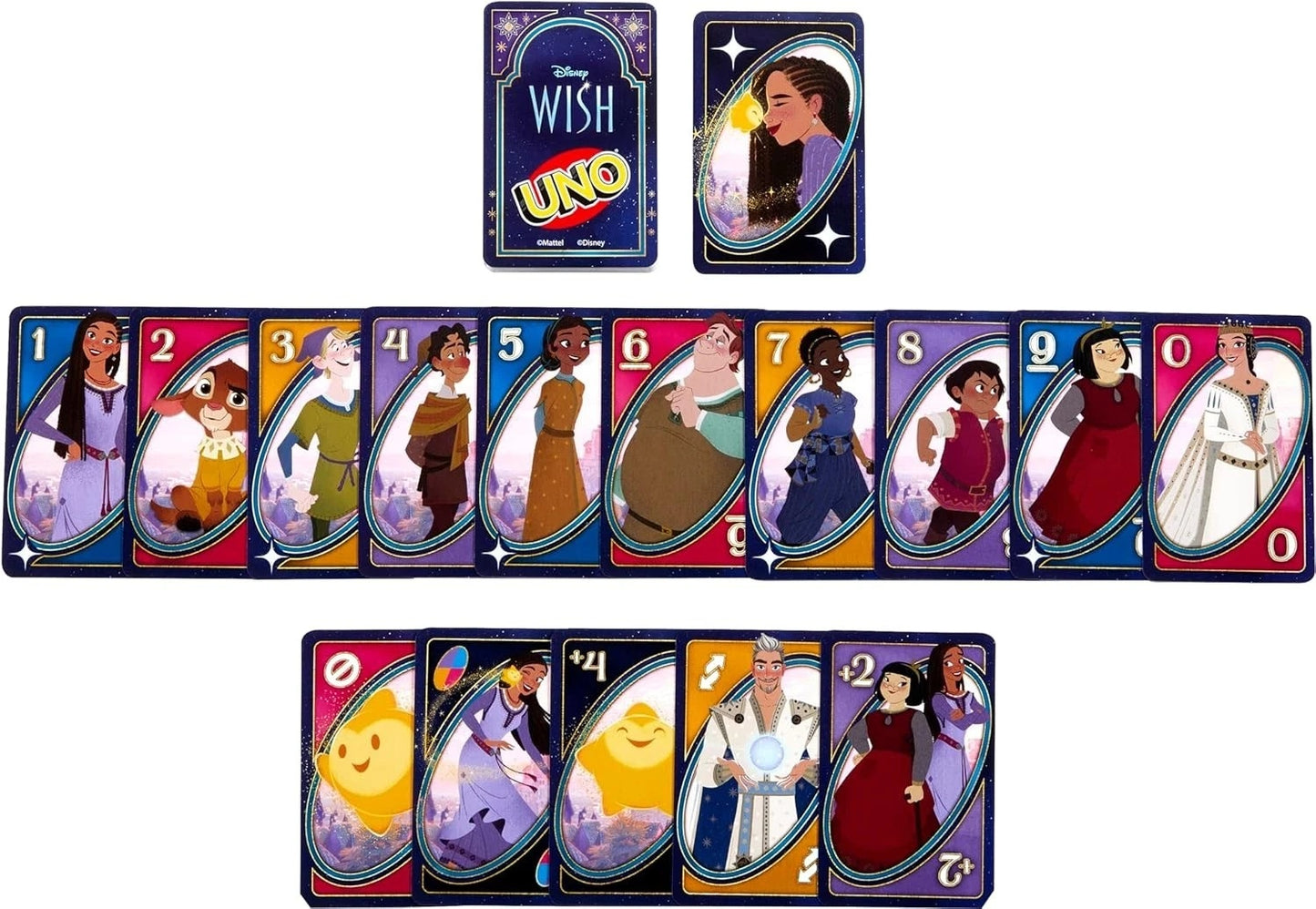 Mattel Games UNO Disney Wish – Jeu de Cartes – 2 à 10 Joueurs