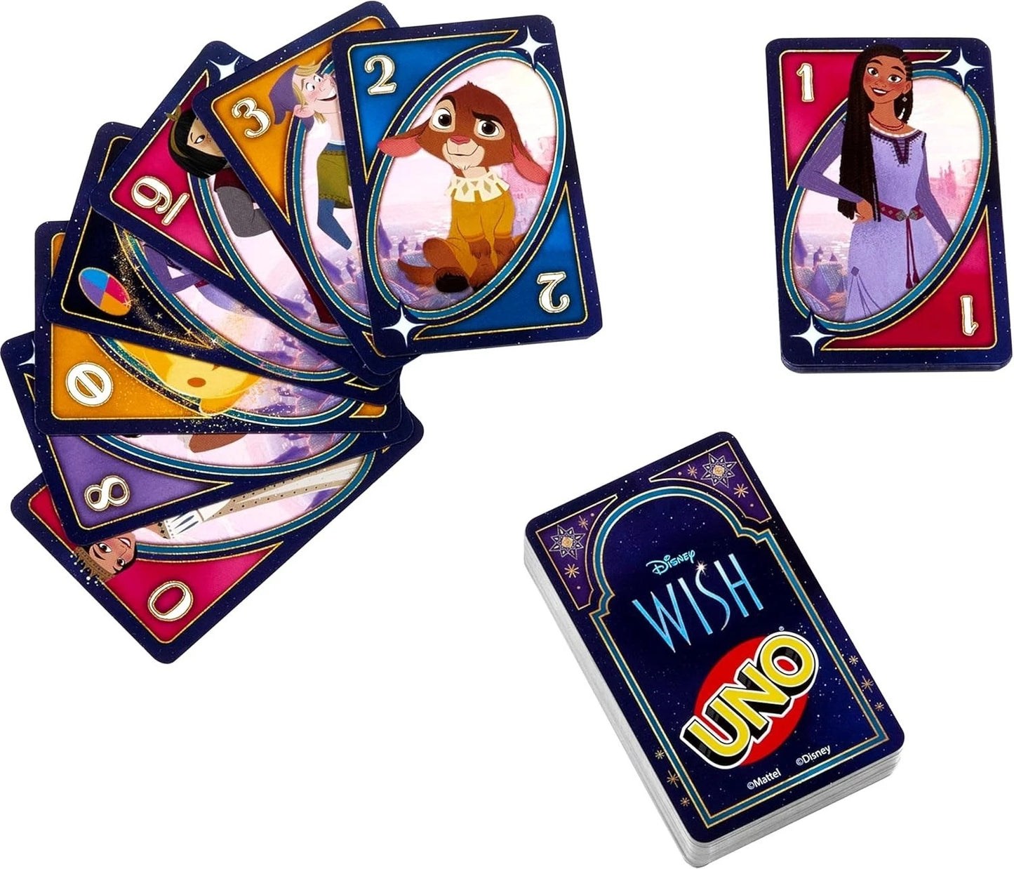Mattel Games UNO Disney Wish – Jeu de Cartes – 2 à 10 Joueurs