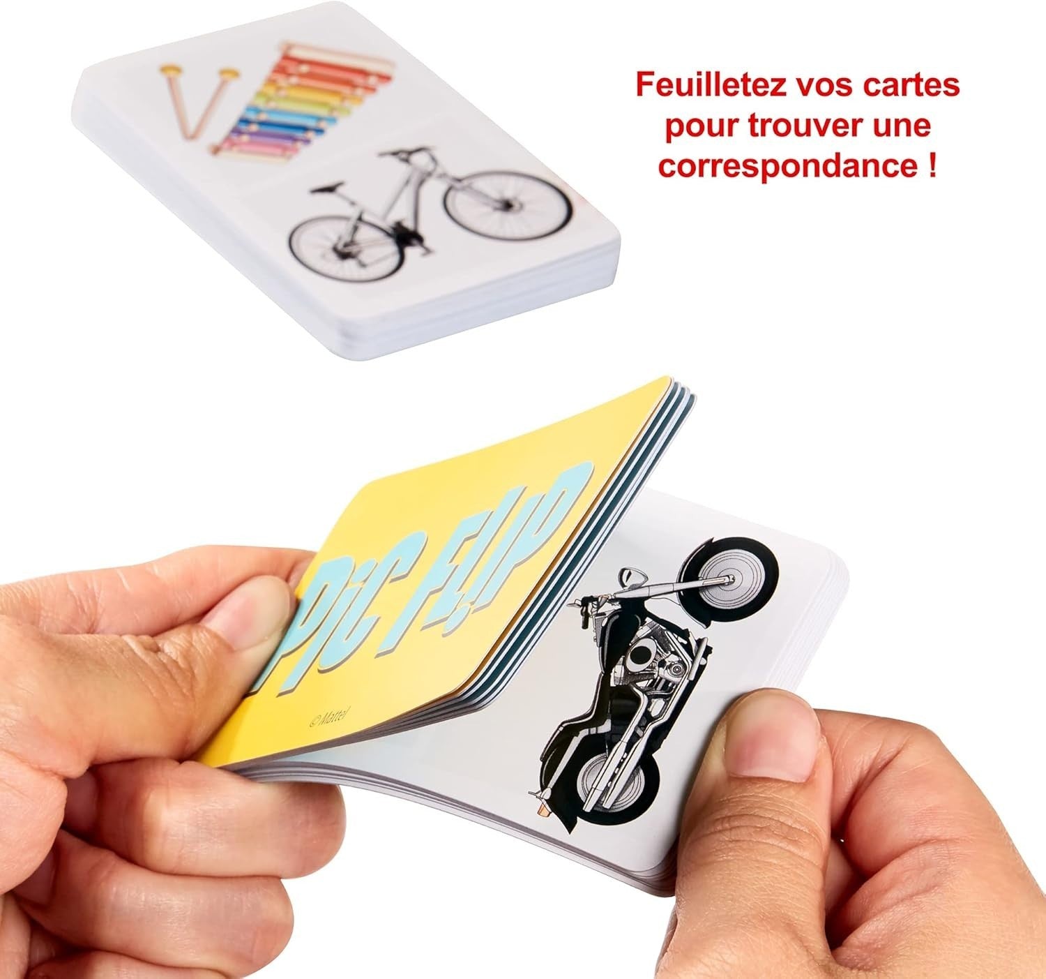 Mattel Games Pic Flip Jeu de Cartes Familial 110 Cartes Dès 7 Ans