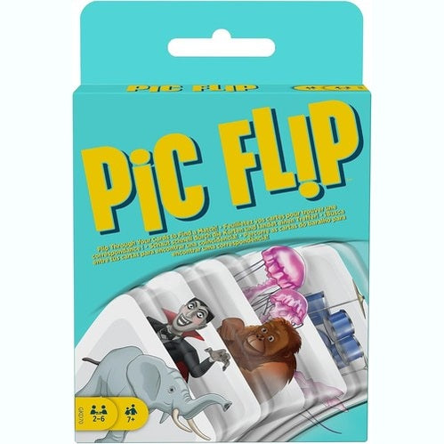 Mattel Games Pic Flip Jeu de Cartes Familial 110 Cartes Dès 7 Ans