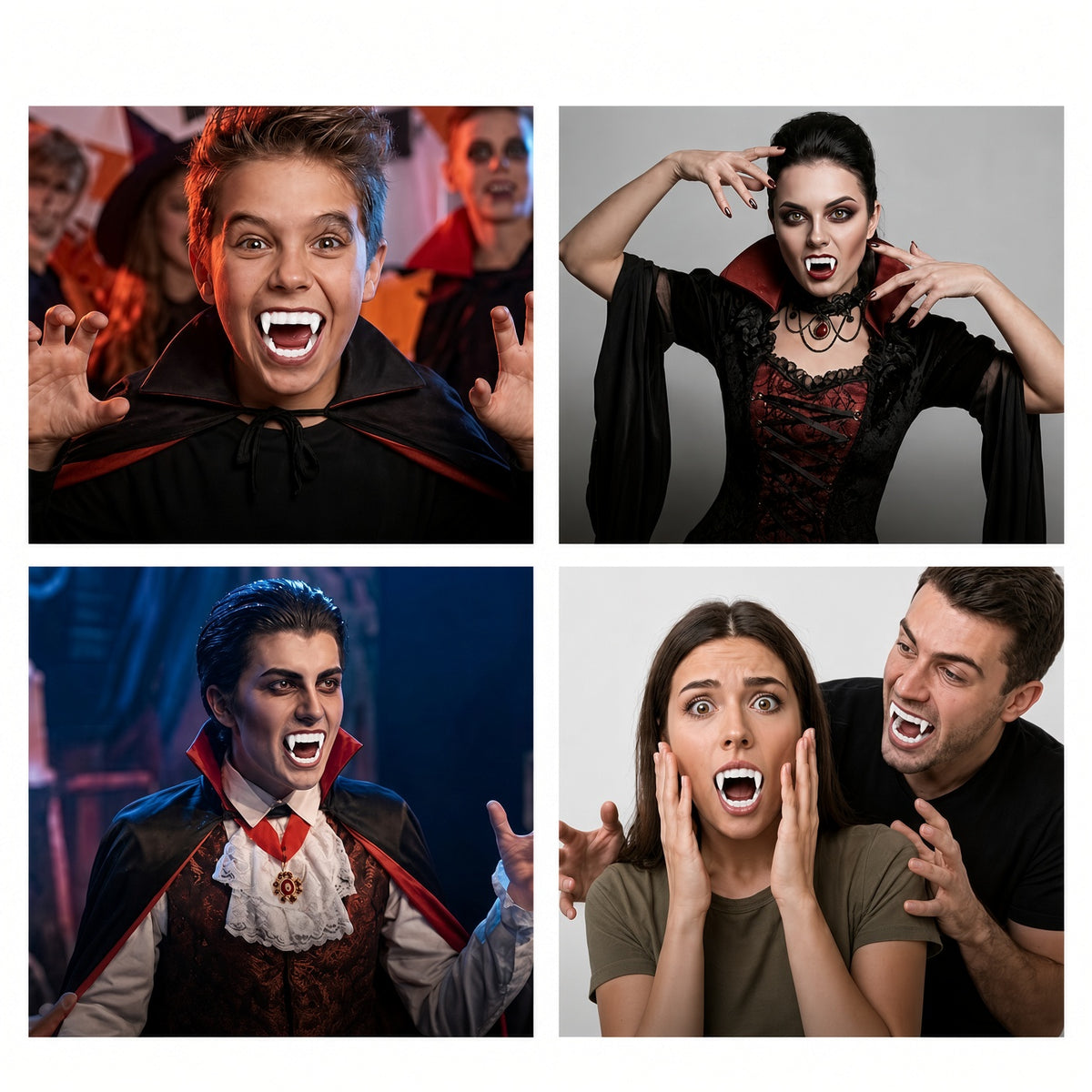 Dentier Vampire – Accessoire Halloween Dracula - Taille Unique (Ados et Adultes)