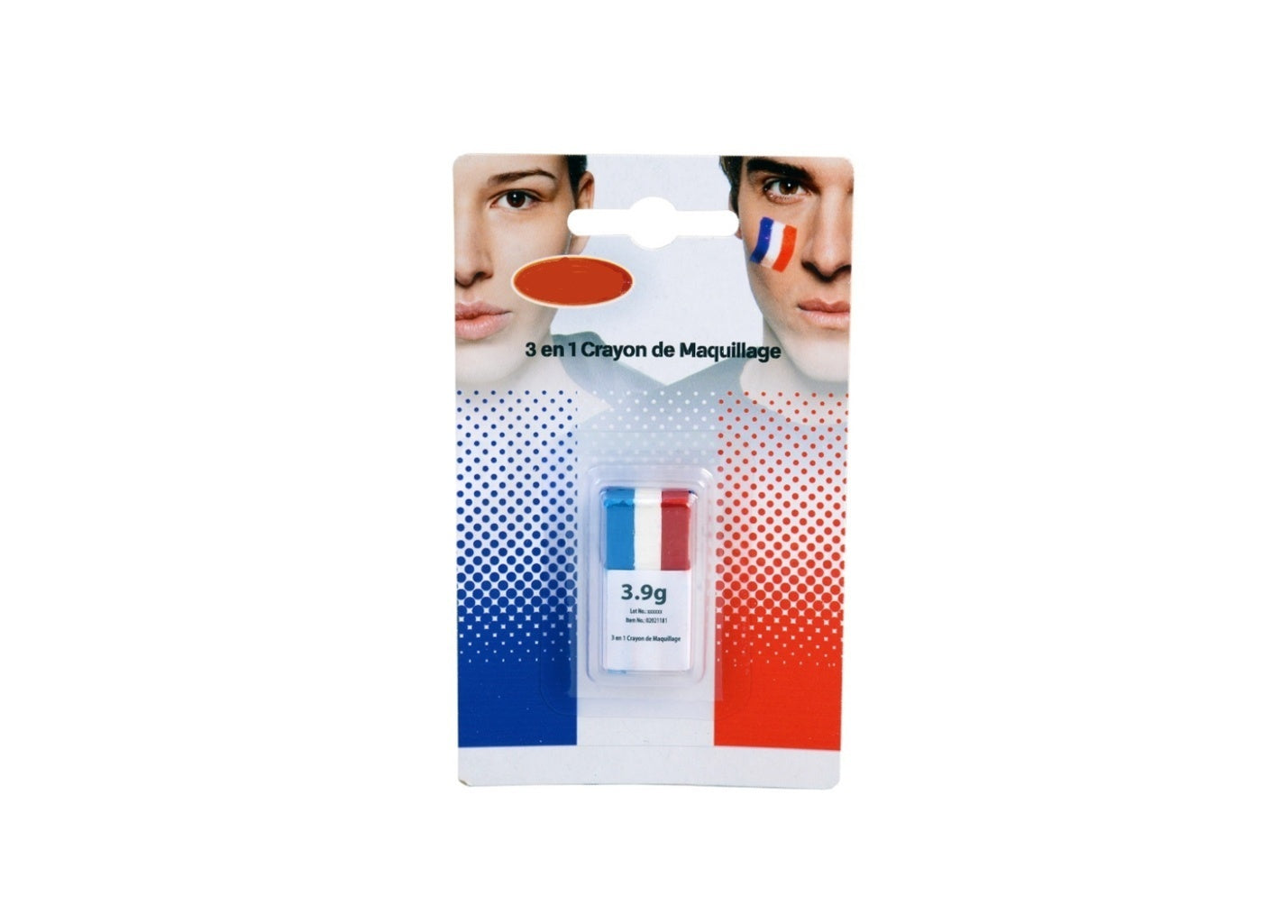 Mini Stick de Maquillage France Bleu Blanc Rouge 3.9gr